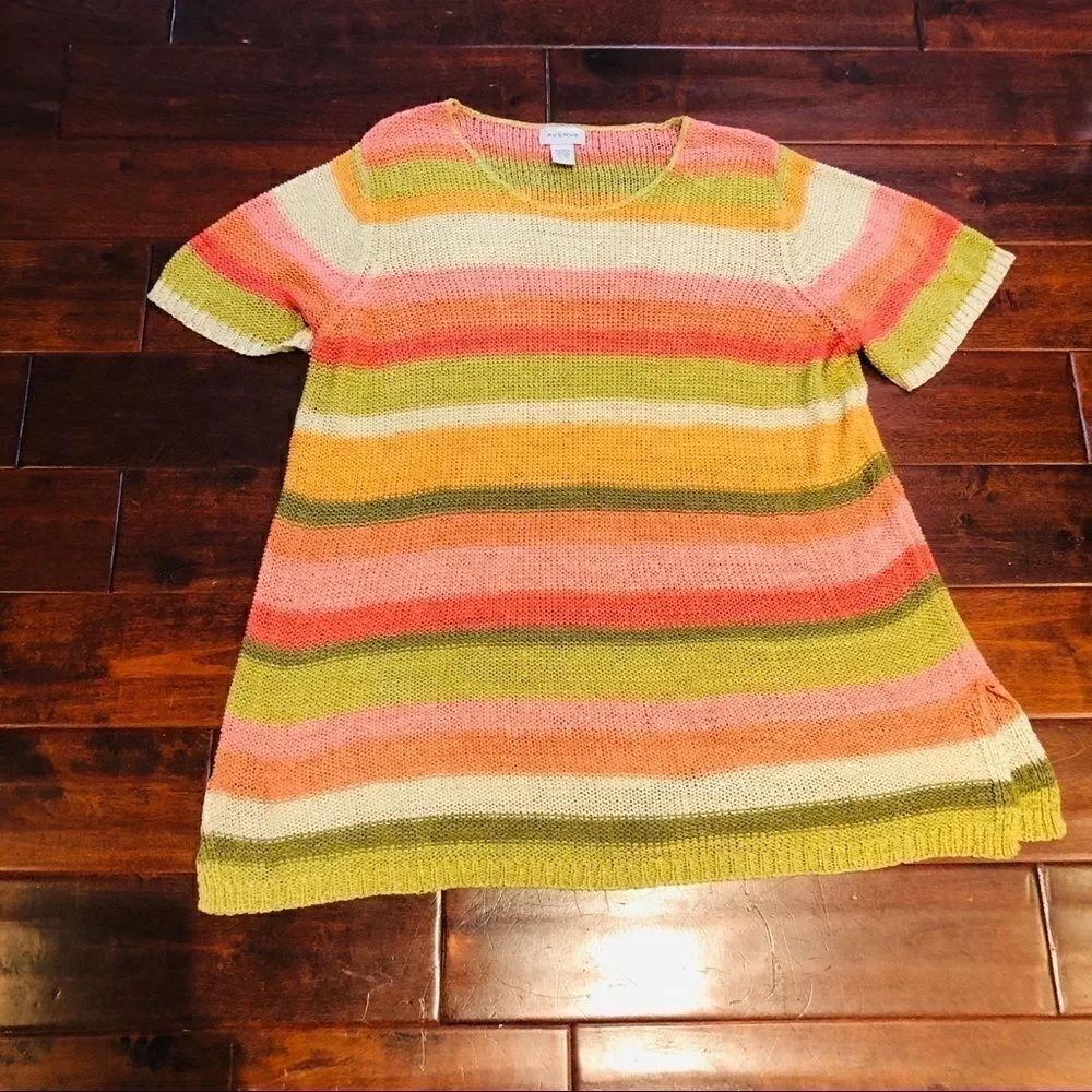 Avenue Open Knit Stripe Sweater Size 18/20